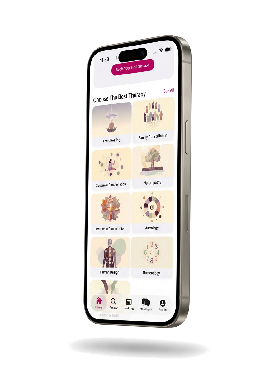 Schermata app — 9 discipline olistiche